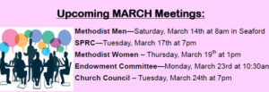 Upcoming March Meetings