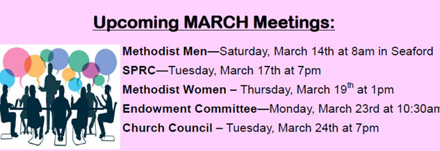 Upcoming March Meetings